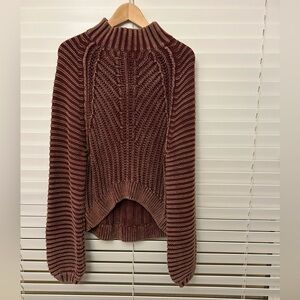 New with Tag Free People Cowl Neck Sweater in Garnet Grotto